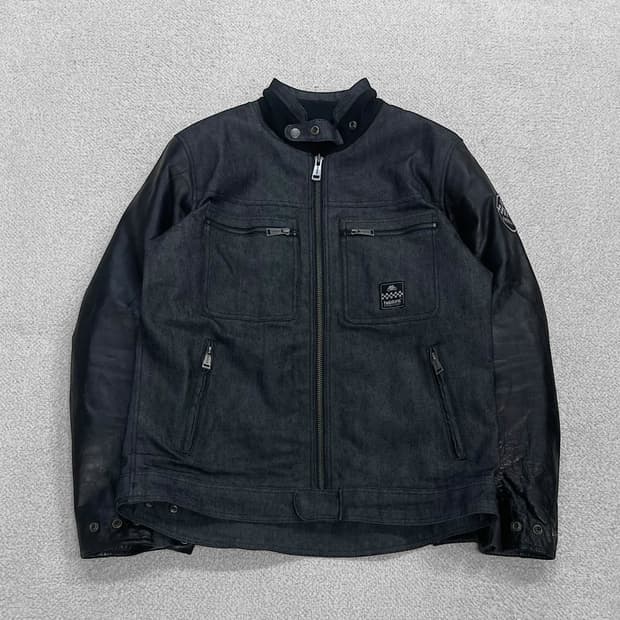 헬스톤스 Helstons 윈스턴 코튼 데님 레더 자켓 