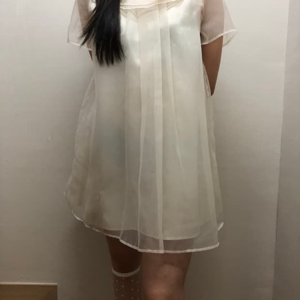 빈티지 화이트 레이스 미니 원피스
