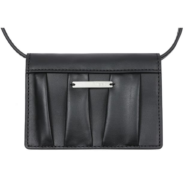 미세키서울 플리츠 월렛 크로스백 지갑 블랙