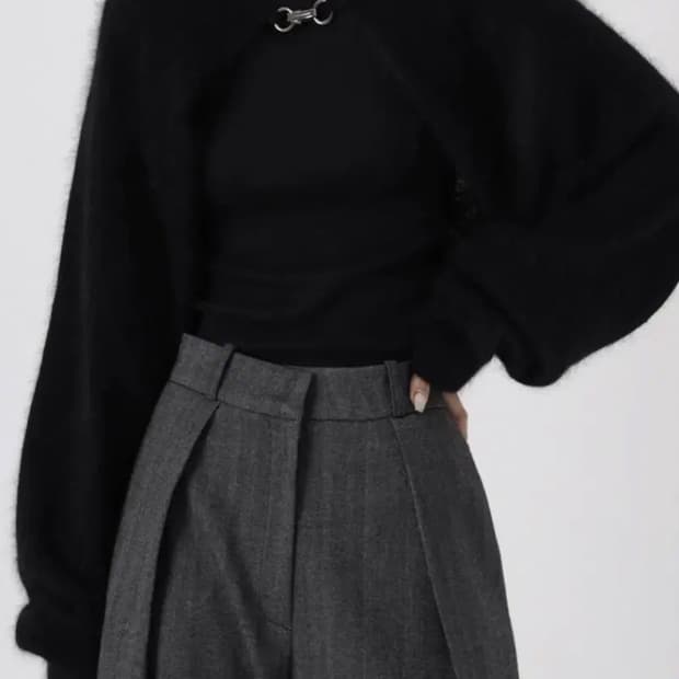 트리밍버드 버클 니트 볼레로 Buckle Knit Bolero black