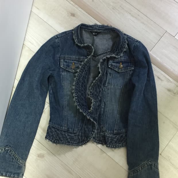 vintage denim ruffle jacket