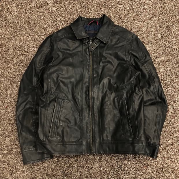 타미힐피거 빈티지 가죽레더자켓