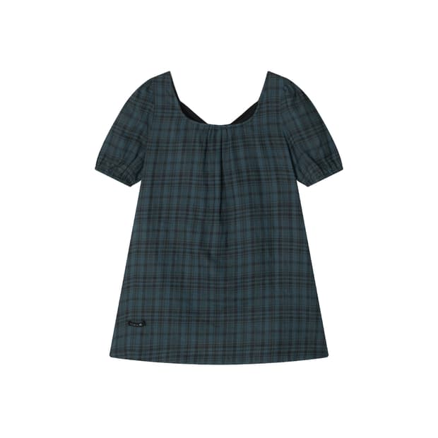 콜로신스 BLACK TIE BLOUSE TEAL CHECK