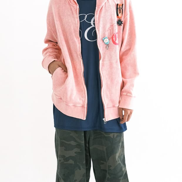 샵페어리 color washing waffle zip-up