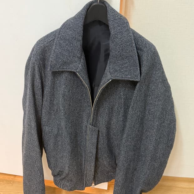 쿠어 헤링본 블루종 자켓 