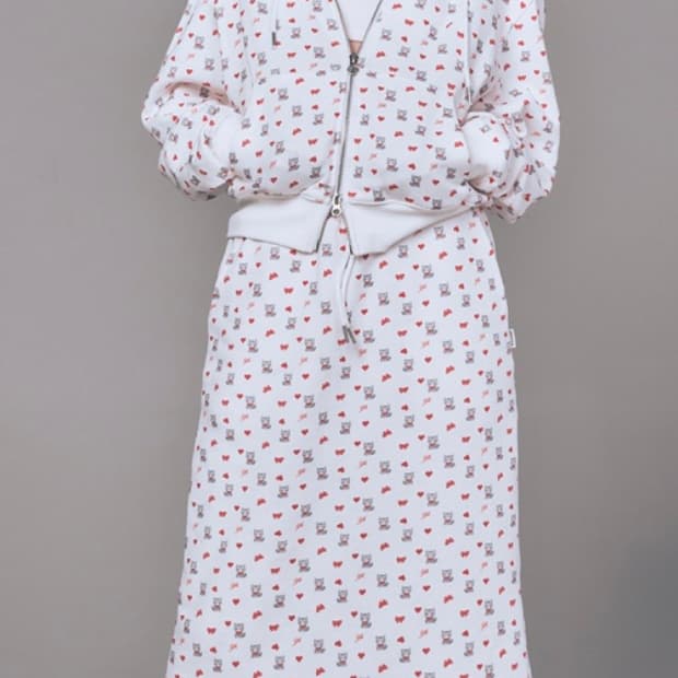 유희 패턴 레이어드 스커트 팬츠