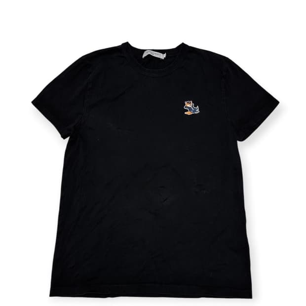 메종키츠네 폭스패치 블랙 반팔티