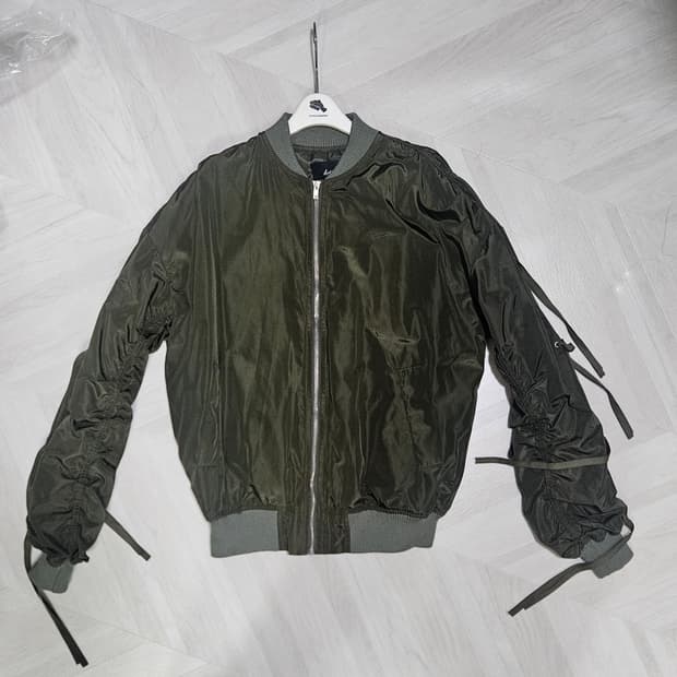 빈티지 카키 셔링 항공점퍼