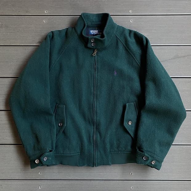 (100-103) 90’s 폴로 울 헤링턴 자켓