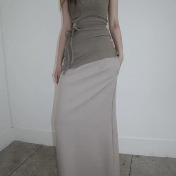 로우라이즈 롱 스커트