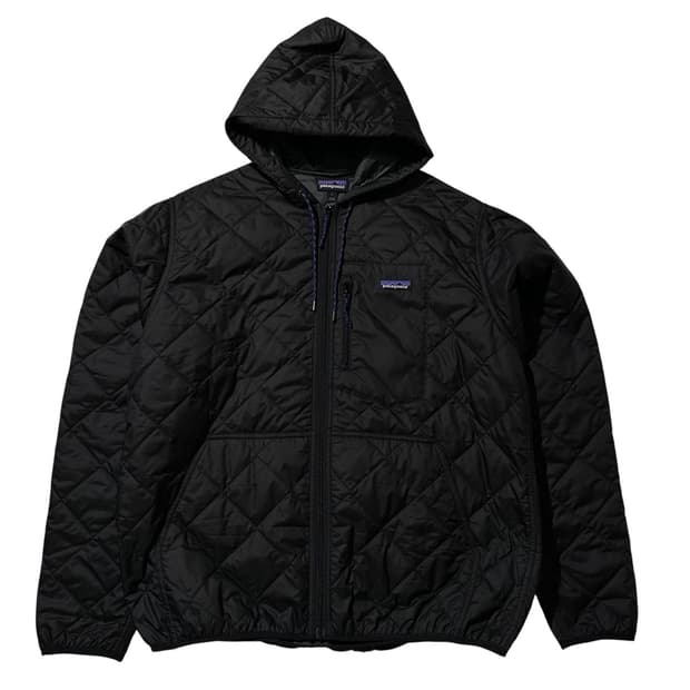 파타고니아 다이아몬드 퀼티드 봄버 후드 자켓 블랙