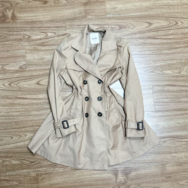 빈티지 브라운 벨트 트렌치 원피스 코트 히메갸루 로걀 라떼 헤이세이  고