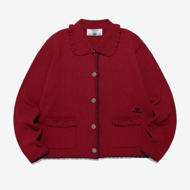 나이스고스트클럽 프릴 가디건 - 레드