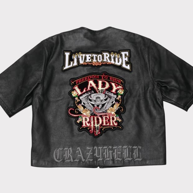 [L] 빈티지 할리데이비슨 레이디 라이더 소가죽 자켓
