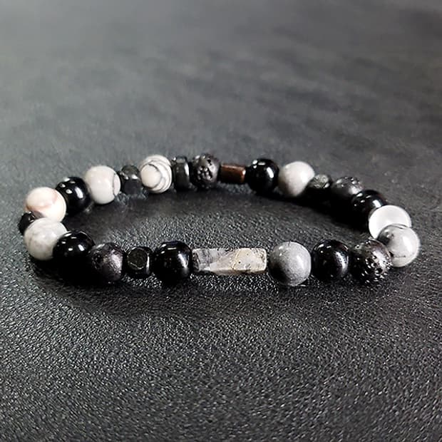 Erynd 하울라이트 바솔트 8mm 남자 빈티지 우주 원석 팔찌