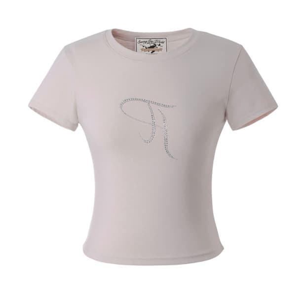 쓰리타임즈 Jewel tee (pink) 쥬얼티 핑크