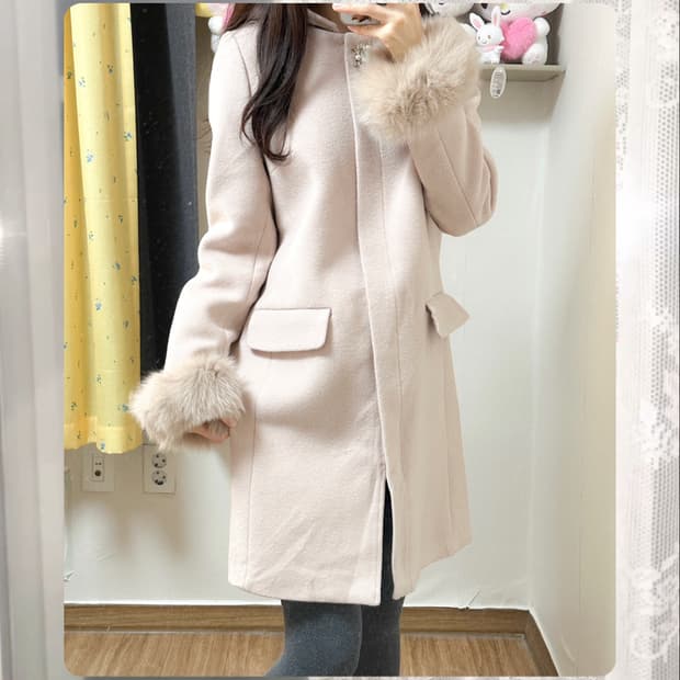 빈티지 핑크 퍼 보석 코트 히메갸루 로걀 라떼 이시하라사토미 모리걸