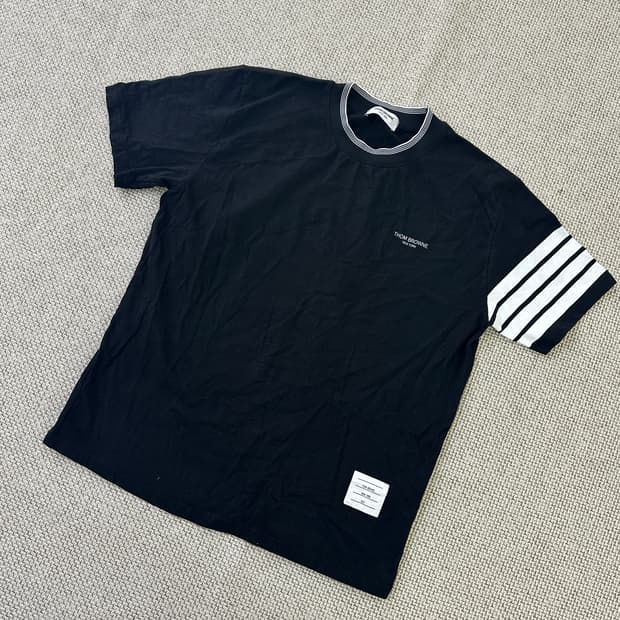 실측확인 빈티지 화이트 포인트 반팔 0413D