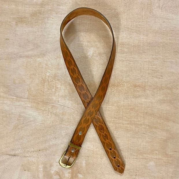 VTG leather belt 미국 빈티지 음각 레더 벨트