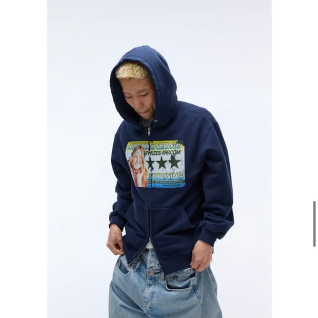 이이이알알알(EEERRR) 아트워크 데미지 워싱 후드집업