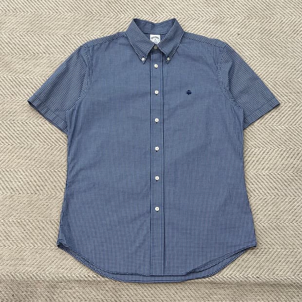 브룩스브라더스 체크하프셔츠 r3538