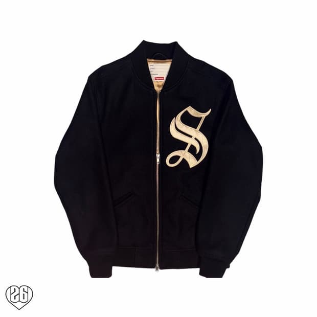 AW16 Supreme Old English Varsity Jacket