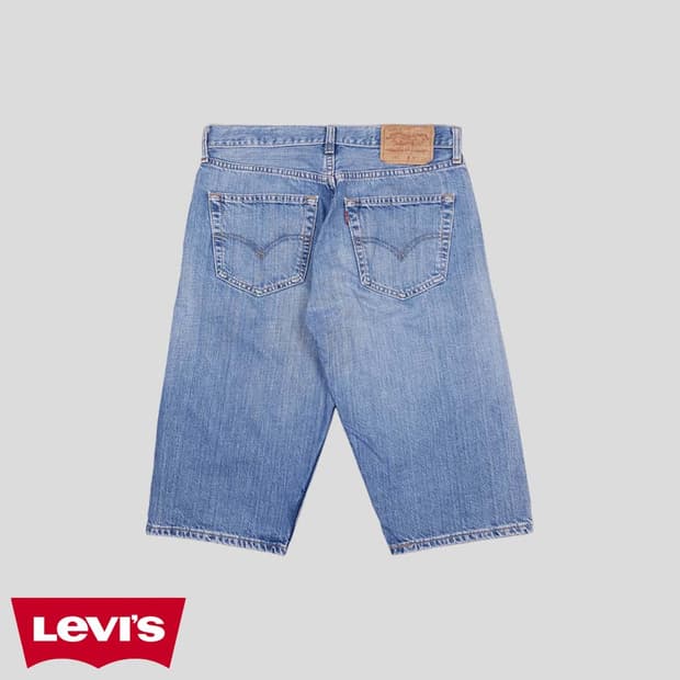 리바이스 재팬 501 중청워싱 버튼플라이 데님 하프팬츠