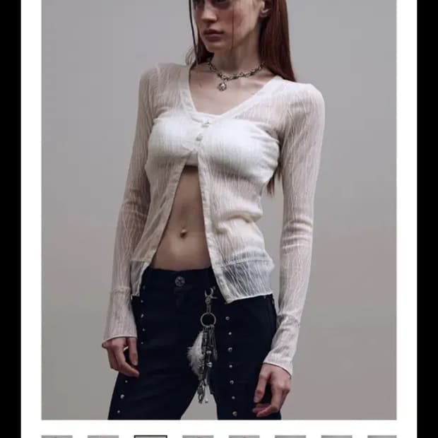 힐다 웨이브 메쉬 가디건 Wave Mesh Cardigan