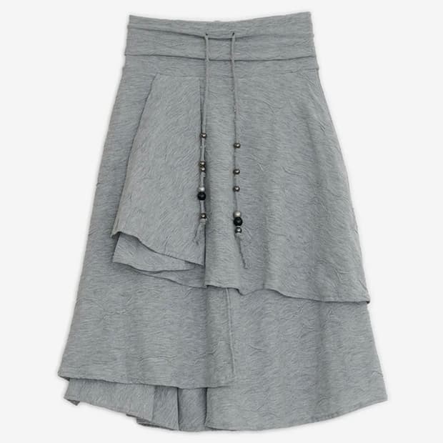 허그유어스킨 스타 플레어드 미디 스커트 (그레이)