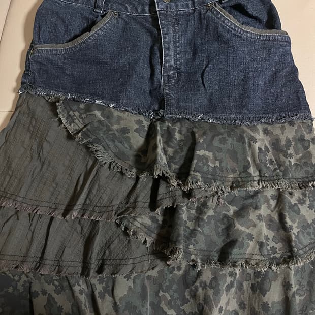 Military vintage midi skirt