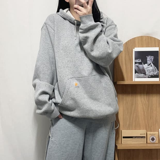 [정품] 칼하트 그레이 오리지널핏 기모 후드티 [ M ]