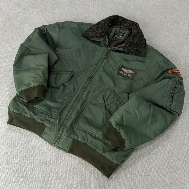 USA 항공 카키 봄버 자켓 2XL