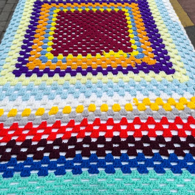 빈티지 소품 USA 크로셰 블랭킷