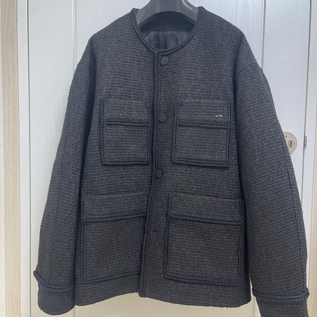 [거의 새것] 우영미 트위드자켓 블랙 50사이즈