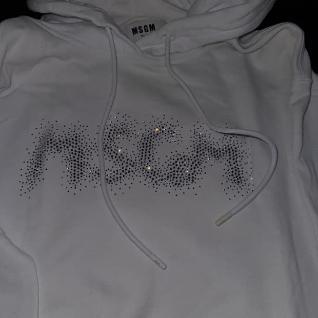 MSGM(레어템)스톤 로고 후드티