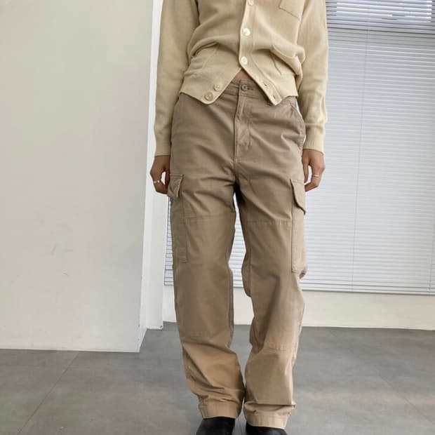 librement 베이지 코튼 카고 팬츠