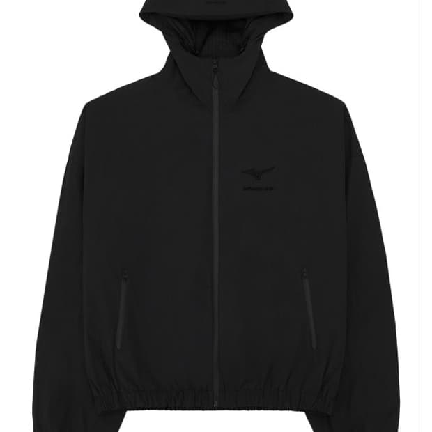 stu x 미즈노 윈드 브레이커 블랙