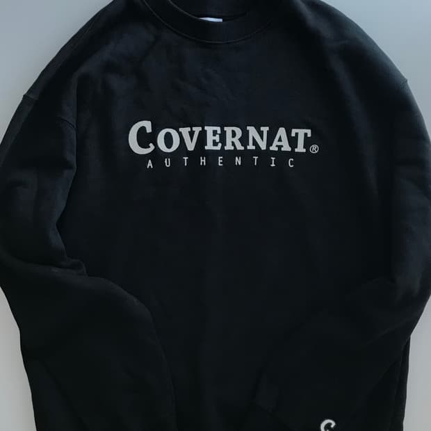 커버낫 어센틱 로고 맨투맨 블랙 M