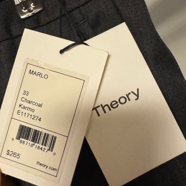 Theory 띠어리 말로 Marlo 차콜 그레이 슬랙스 33 택달린 새제
