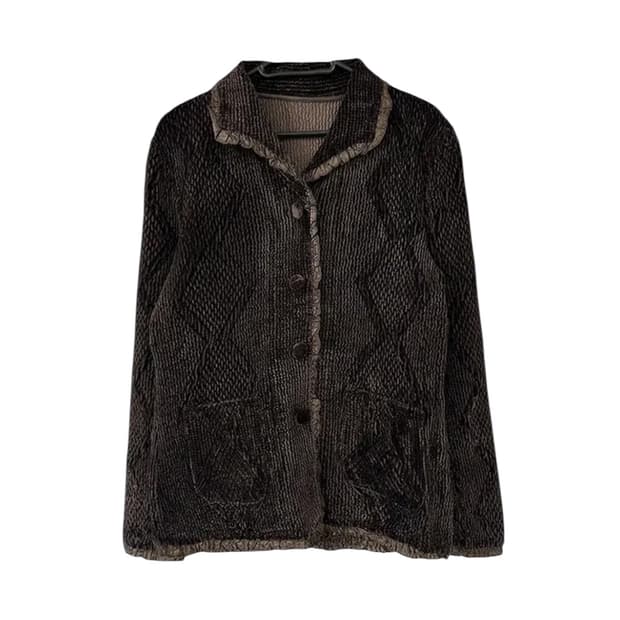 Brown Patterned Cardigan Jacket
