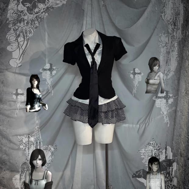 입문공겜여주깔 데일리 무채색 프레피 코디세트