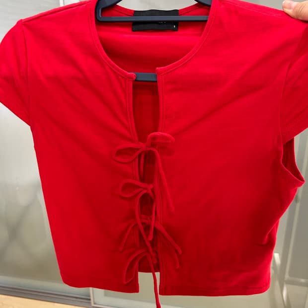 사이다 리본 매듭 포인트 반팔