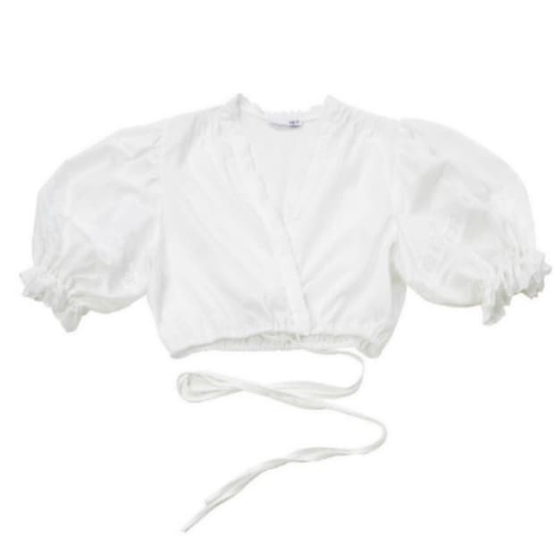 아일렛 화이트 크롭 제니 블라우스