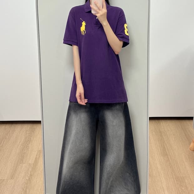 폴로 랄프로렌 빅포니 퍼플 카라 반팔 티셔츠