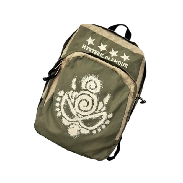 히스테릭글래머 나일론 립스탑 백팩 카키