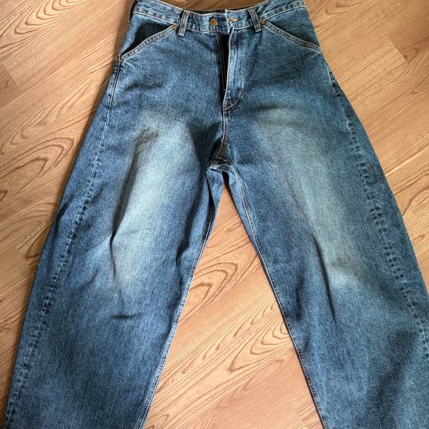 [3] 해칭룸 와이드 커브진 워시드 블루