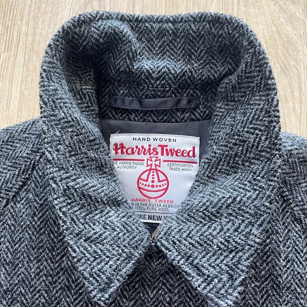 빔즈플러스 해리스트위드 헤링본 발마칸 코트 L