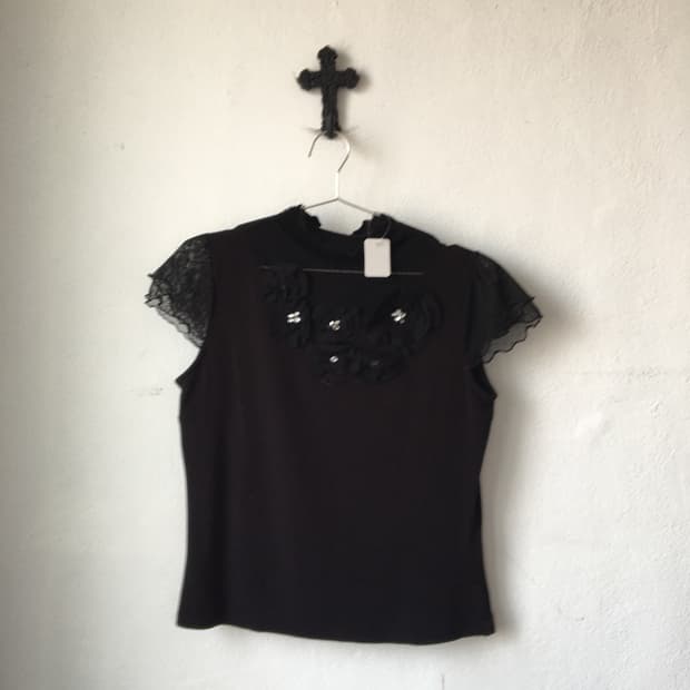 Corsage point mesh top