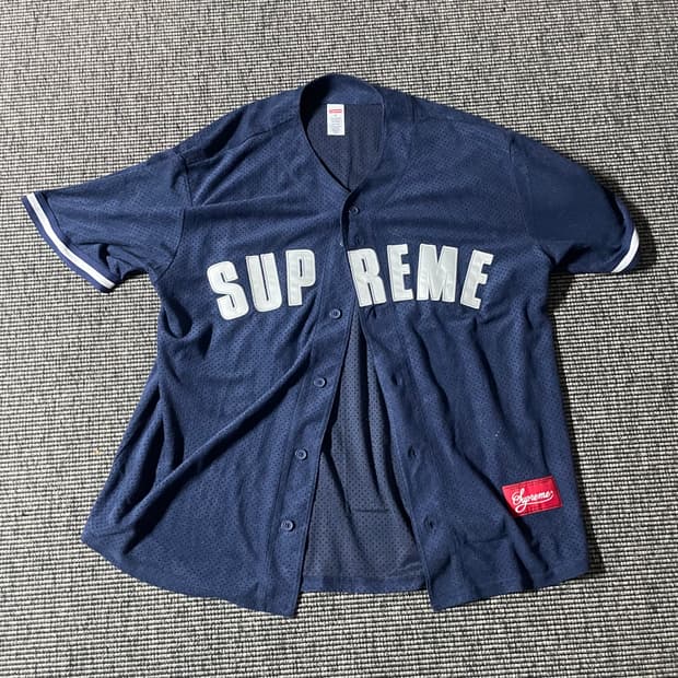 슈프림 울트라스웨이드 매쉬 베이스볼 저지 네이비 - 24SS(M)