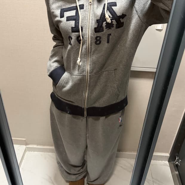 아베크롬비 그레이 후드집업 L